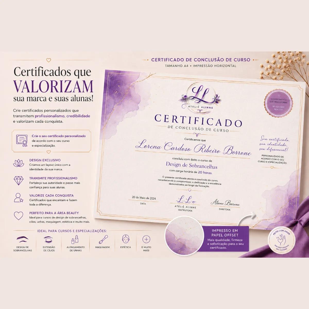 Certificado Personalizado A4 - Variação 1