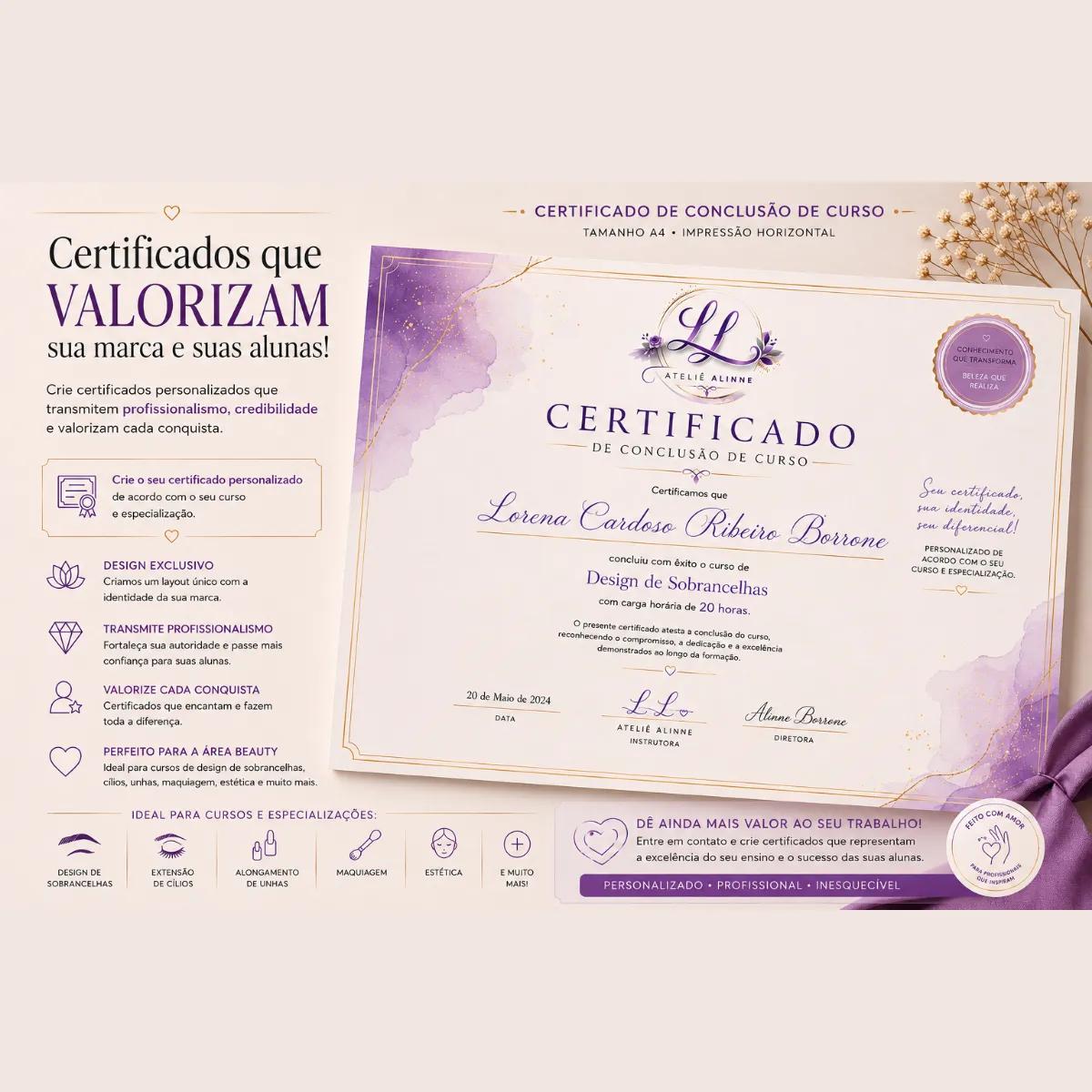 Certificado Personalizado A4 - Imagem 1