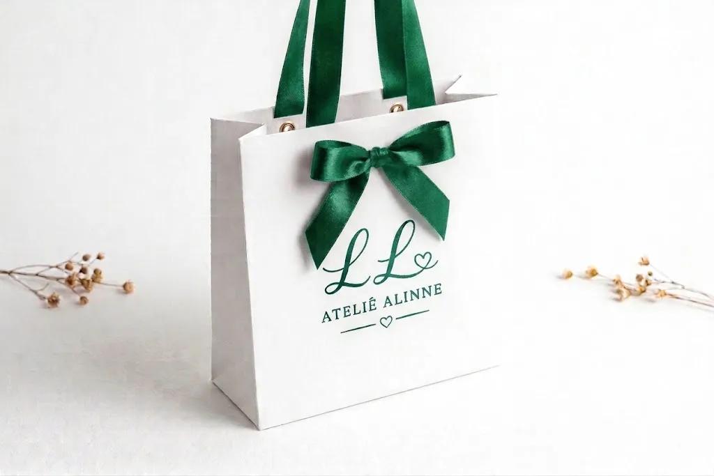 Sacola de Papel Branca Personalizada – Impressão Simples - Variação 7