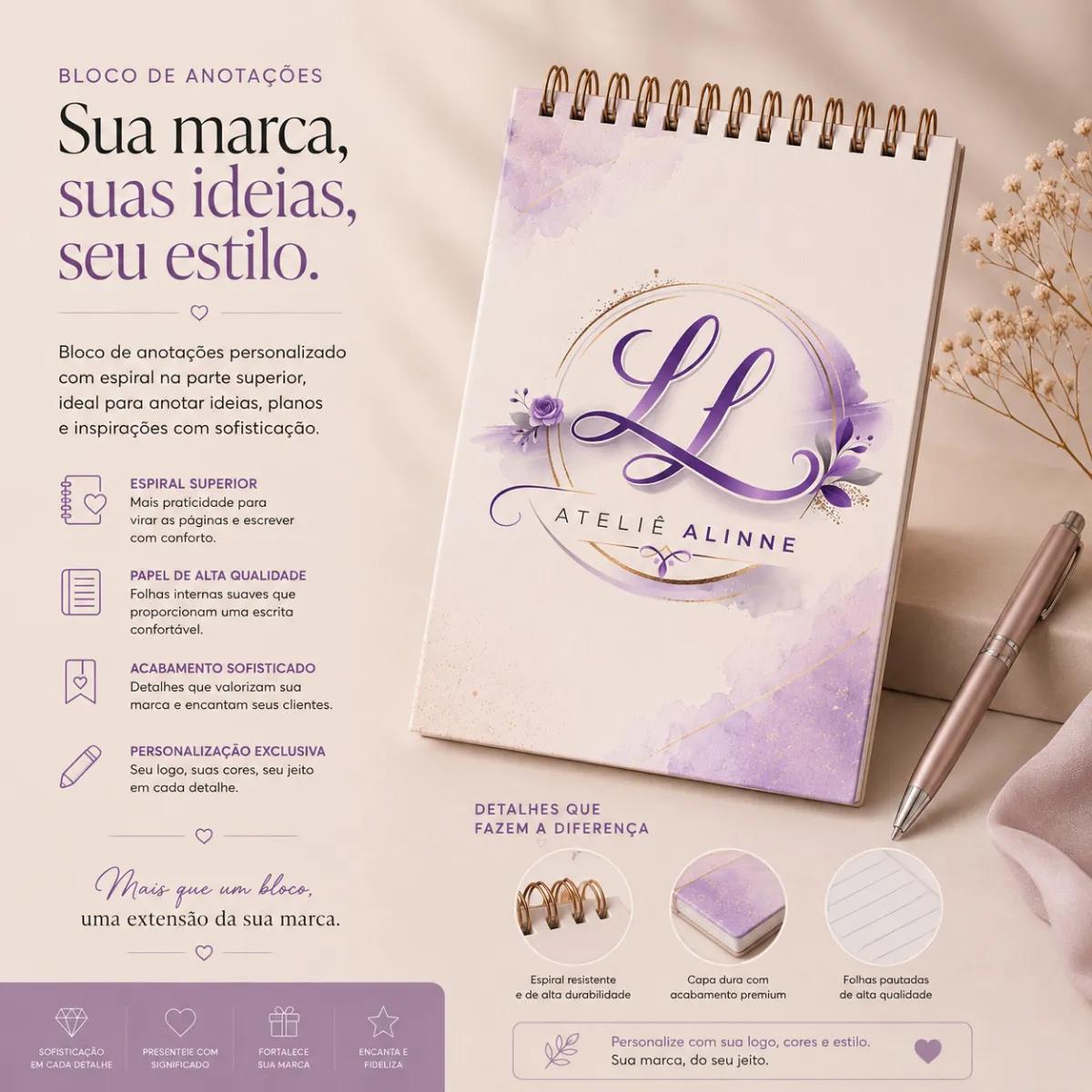 Bloco de Anotações Personalizado – Capa Dura - Imagem 1
