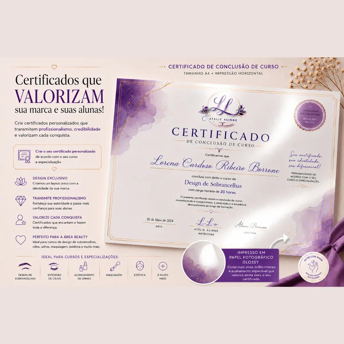 Certificado Personalizado A4 - Variação 2