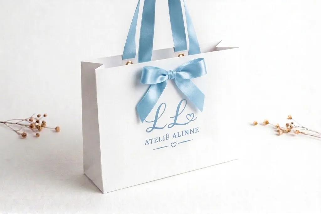 Sacola de Papel Branca Personalizada – Impressão Simples - Variação 4