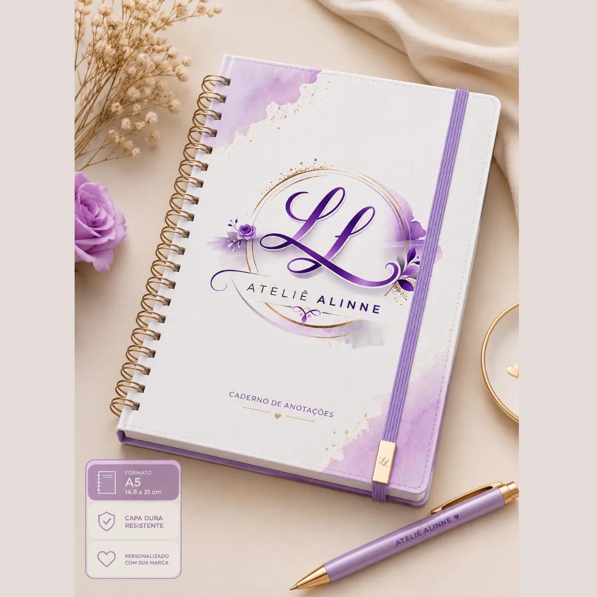 Caderno de Anotações Personalizado A5 – Capa Dura - Imagem 1