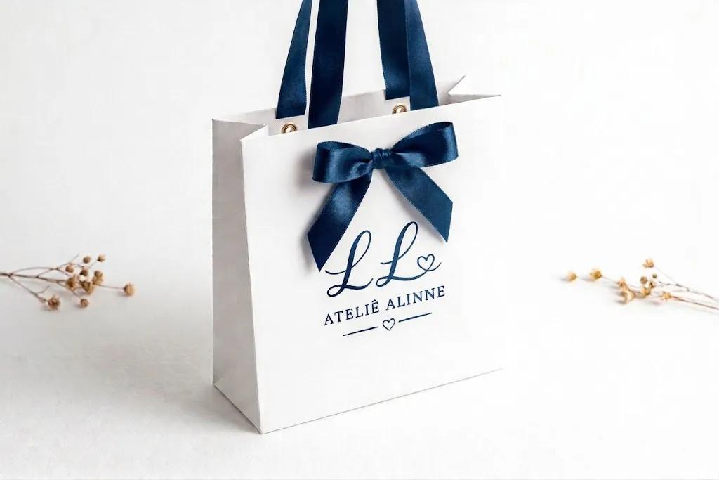 Sacola de Papel Branca Personalizada – Impressão Simples - Variação 2