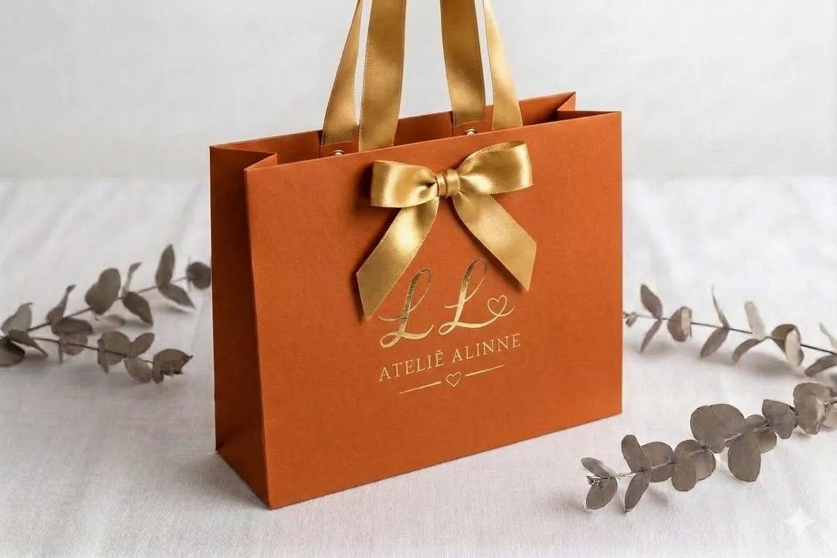 Sacola de Papel Colorida Personalizada – Metalizada Hot Stamping - Variação 4