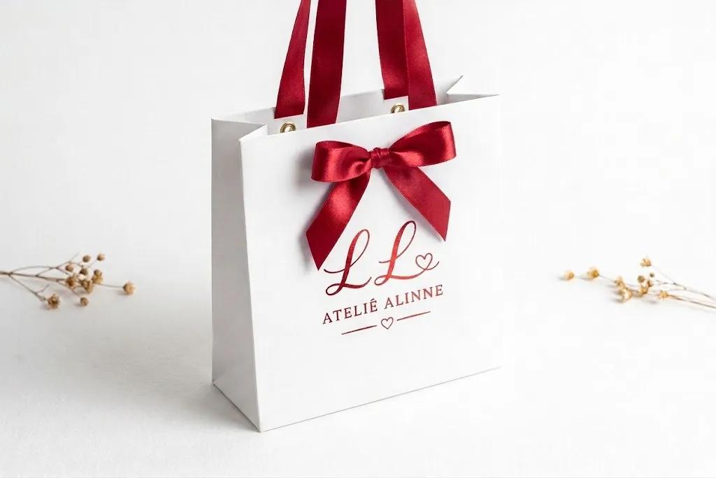 Sacola de Papel Branca Personalizada – Impressão Simples - Variação 1